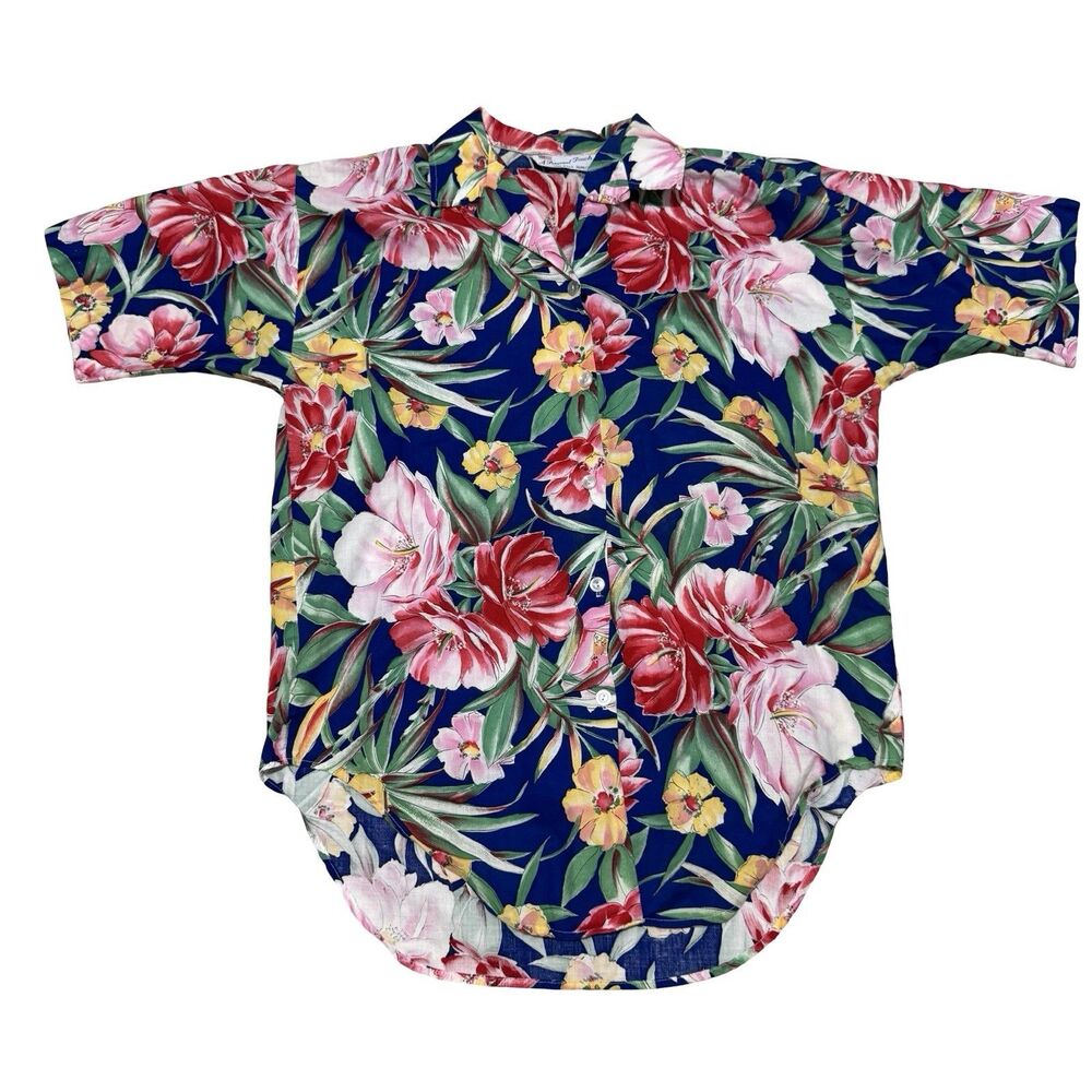 Vintage A Personal Touch‎ Hawaiian Floral USA Made size 16W/36 Shirt Button down
